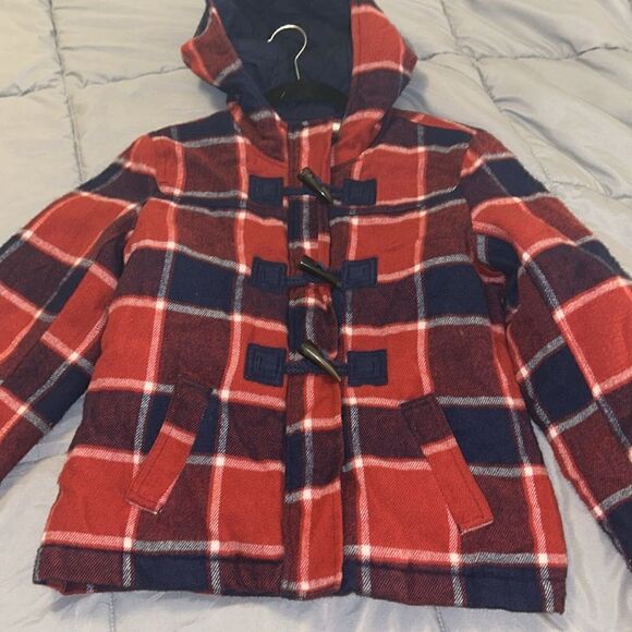 Girls size 12 justice plaid hooded jacket - Picture 4 of 4